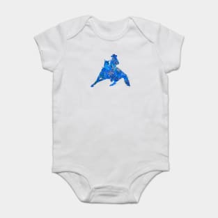 Barrel racing rider blue art Baby Bodysuit